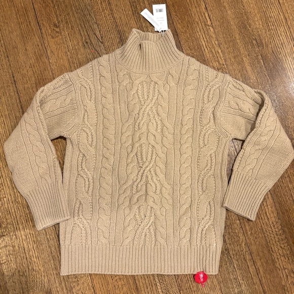 NEW - Vince Beige Cable Knit Wool & Cashmere Sweater - Size S